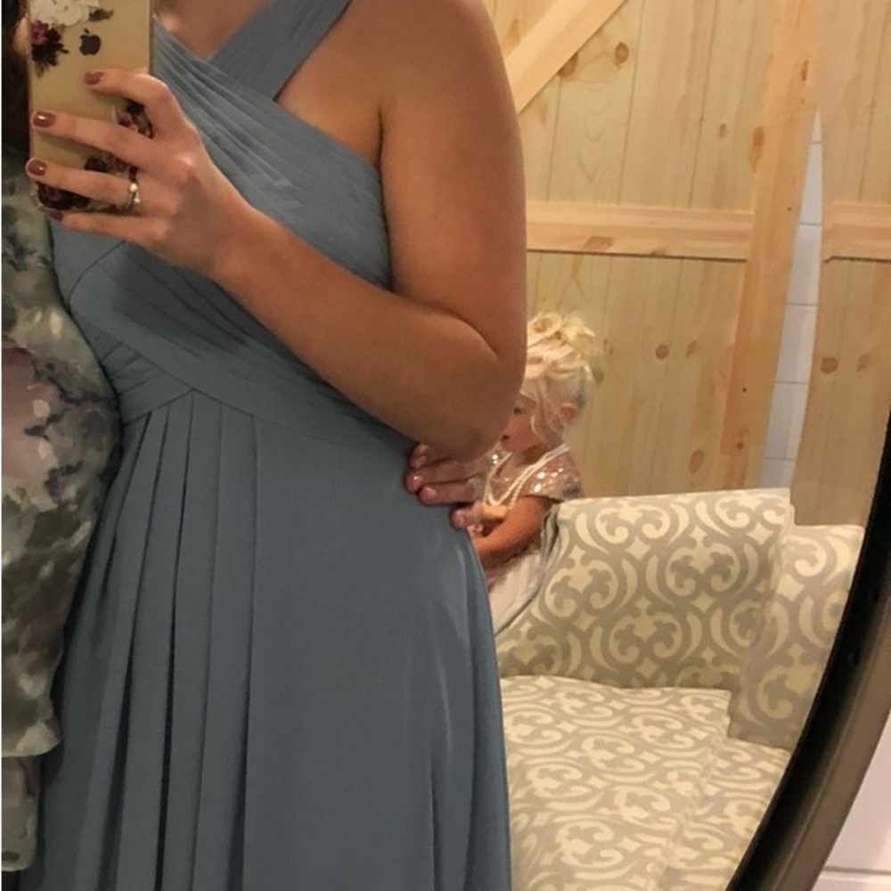 Elegant Blue Halter Dress